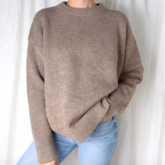 AALLYN.COM Sweaters - [Special Price] Thick Wool/Mohair Caramel